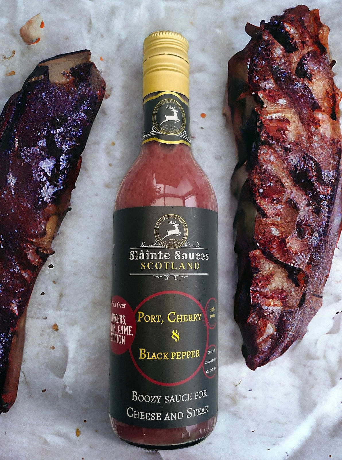Savoury Sauce Gift Set - Whisky, Lemon with Chilli & A Port, Cherry & Black Pepper