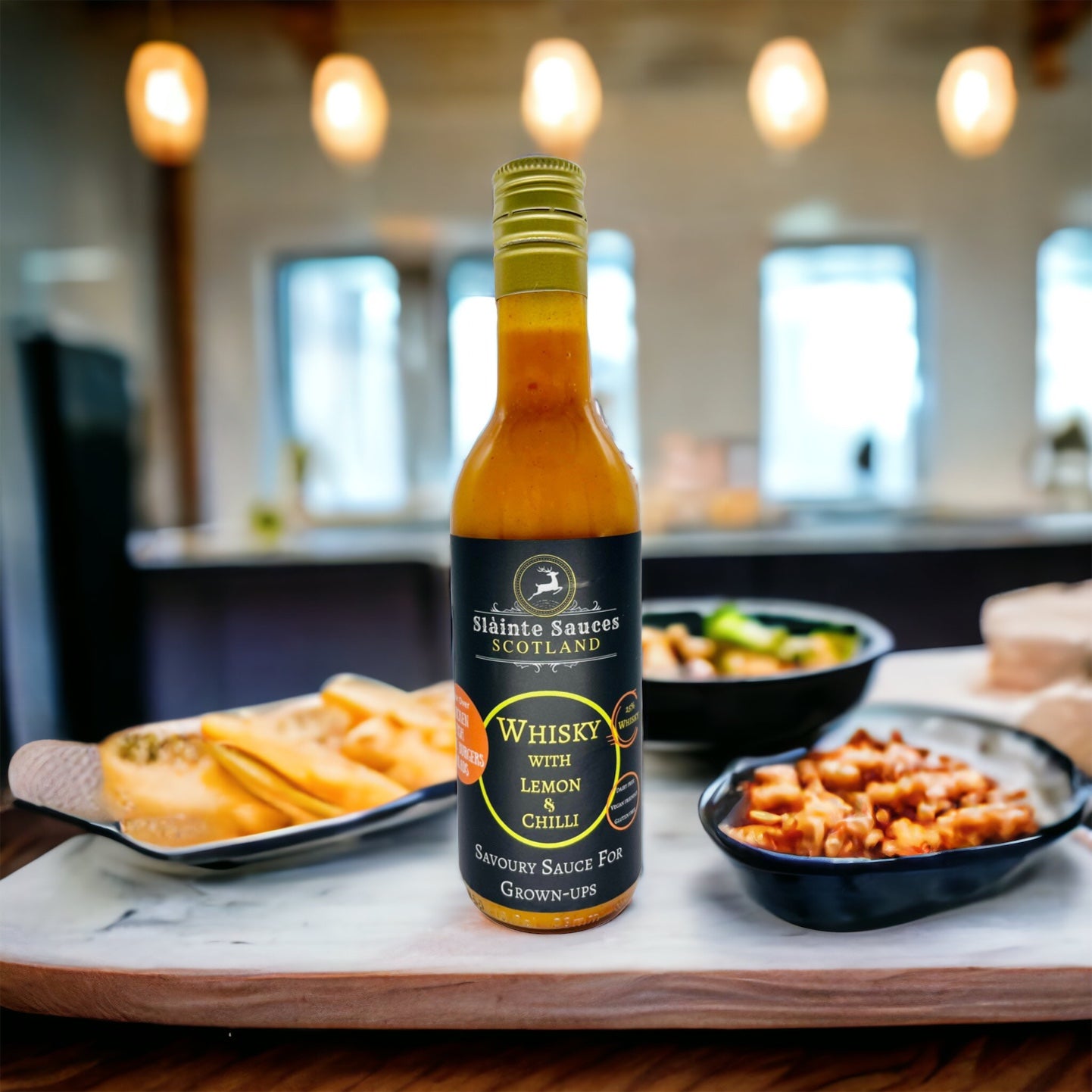 Savoury Sauce Gift Set - Whisky, Lemon with Chilli & A Port, Cherry & Black Pepper