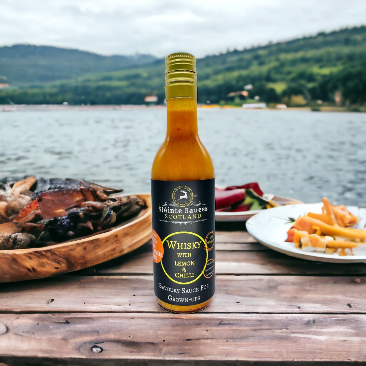 Savoury Sauce Gift Set - Whisky, Lemon with Chilli & A Port, Cherry & Black Pepper