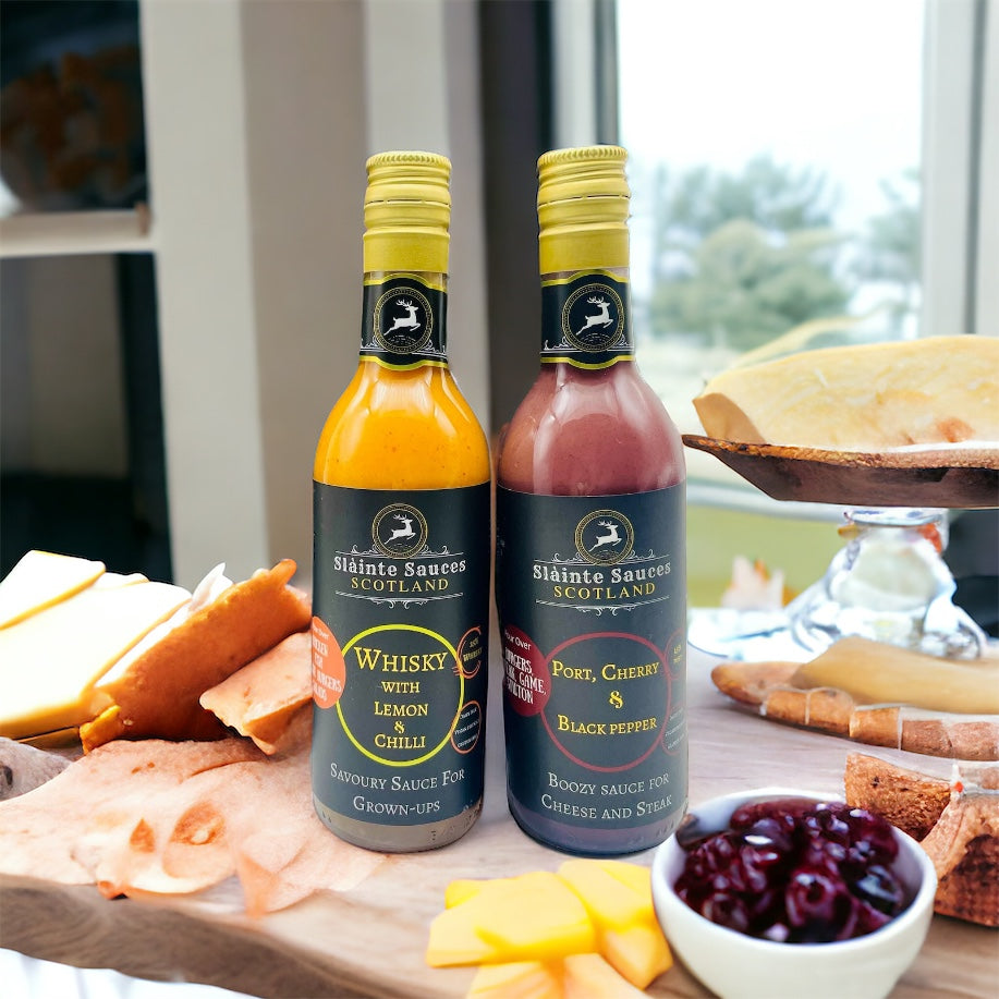 Savoury Sauce Gift Set - Whisky, Lemon with Chilli & A Port, Cherry & Black Pepper