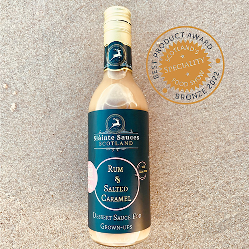 Rum & Salted Caramel Sauce - Scottish Boozy Dessert Topping & Gourmet Gift
