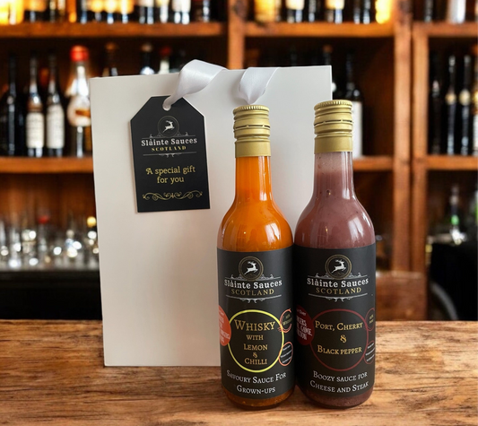 Set of 2 Boozy Savoury sauces for burgers and cheese!