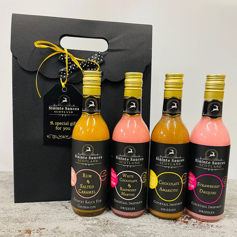 The very tipsy rum and amaretto dessert sauce gift pack